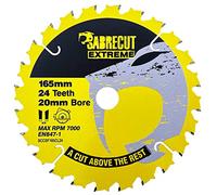 SabreCut SCCSF165CL24,1 hoja de sierra circular inalámbrica de 165 mm, 24 T x 20 mm, compatible con Dewalt, Bosch, Makita y muchas otras marcas