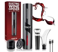 Sacacorchos Eléctrico Recargable 6 en 1 con corta cápsula, Boquilla Aireador, Bomba de Vacío, Tapón y Cable USB del Abridor de Vino Electrico - Regalo hombre para amantes del vino