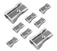 Sacapuntas de lápiz mini de metal con un solo agujero de aleación de aluminio sacapuntas de mano de metal para la mayoría de tamaños de lápices para adultos y niños (8 piezas)
