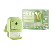 Sacapuntas manual con recipiente, alimentador automático en un agujero, apto para lápices de madera de 6 a 8 mm, lápices de bocetos, lápices manuales