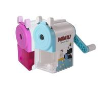 Sacapuntas Manual,Sacapuntas para Niños 2 Paquetes Máquina Sacapuntas de Escritorio Manual de Manivela Con Contenedor para Niños Escritorio oficina Escuela Suministros Práctica Regalo(Azul+Rosa)