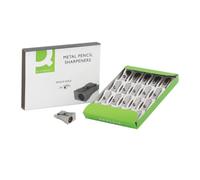Sacapuntas Q-Connect modelo KF02218 metálico. Caja de 20 ud ideal para que los lápices estén siempre bien afilados. Paquete Económico, versátil de afilado preciso. Distribuido por DistriLocu