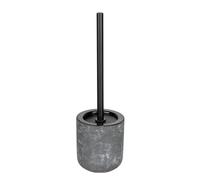 Sacile - Escobillero de Inodoro (cerámica, Acero Inoxidable, Aspecto de hormigón, diámetro de 11,5 cm, Altura de 38 cm, Cabezal de 7,5 cm), Color Gris y Negro