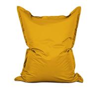 Lumaland Puf gigante XXL 140 x 180 cm | Cojín impermeable para interior y exterior con más de 3 millones de perlas EPS adaptables | Bean Bag con funda lavable [amarillo mostaza]