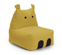 Lumaland Puf infantil Hippo | Puf Animal Familiar para Niños | Bolsa de frijol impermeable | Material fácil de cuidar | 80 x 70 x 65 cm, 2,9 kg [amarillo]