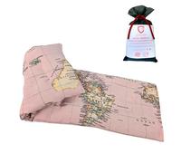Saco Semillas Microondas Cervical Térmico de Semillas y Lavanda - 47x15cm - Bolsa Cojín con Aroma Calor y Frío Multiusos Saquito Pies Calienta Camas y Lumbar (Mapa Rosa)
