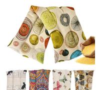 Saco Termico Semillas para Microondas - Bolsa Semillas Calor Microondas - Cojin de Semillas para Microondas - Sin Aroma - Relleno de Semillas de Mijo Ecológico - Fabricado en España 45x14cm (Circles)