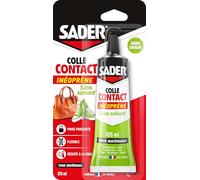 Sader Pegamento Contact Tipo Neopreno - Tubo 125 ml | Sin disolventes y sin olores, pegamento extra fuerte para todos los materiales, interior y exterior bajo refugio - Toma