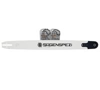SÄGENSPEZI Set: 71 cm de riel de guía de acero completo + 2 x cadena de sierra de 3/8" 1,3 mm 91TG | con rueda de desviación, apto para Stihl MS361, MS391, MS440, MS460, MS462, MS500i, MS660, MS661