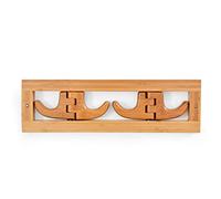SAeWare Perchero plegable de bambú rústico montado en la pared, ganchos de entrada, perchero de madera con ganchos dobles, perfecto para ropa, toallas, bolsos, batas, 6 ganchos, 4 ganchos