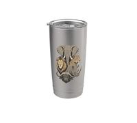 Safari Big Five Animales Gris Tono Retrato Diseño Vaso térmico de acero inoxidable de doble pared