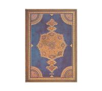 Safavid Indigo (Safavid Binding Art) Grande 12-month Vertical Hardback Dayplanner 2025 (Elastic Band Closure): tydzień na dwóch stronach, zamykany na gumkę, papier 100 gsm