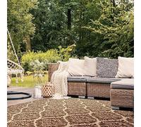 SAFAVIEH Alfombra Geométrica para Sala de estar, Comedor, Dormitorio - Beachhouse Collection, Pelo corto, Crema y Beige, 122 X 183 cm