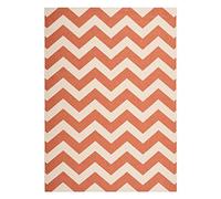 SAFAVIEH Alfombra Geométrica para Sala de estar, Comedor, Dormitorio - Courtyard Collection, Pelo corto, Terracota y Beige, 79 X 152 cm