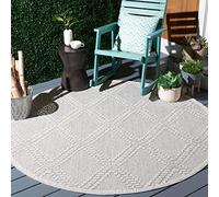 SAFAVIEH Alfombra Geométrica para Sala de estar, Comedor, Dormitorio - Global Collection, Pelo corto, Gris y gris claro, 160 X 160 cm