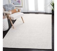 SAFAVIEH Alfombra Geométrica para Sala de Estar, Comedor, Dormitorio - Metro Collection, Pelo Corto, Marfil, 160 x 230 cm