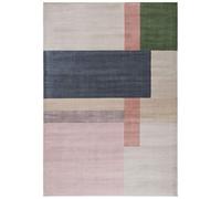 SAFAVIEH Alfombra Geométrica para Sala de estar, Comedor, Dormitorio - Orwell Collection, Pelo corto, Marfil y Carbón, 61 X 91 cm
