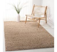 Safavieh Alfombra Shag Rug Sala de Estar, Comedor, Dormitorio - Lavable a máquina - New York Shag Collection, Pelo Largo, in Beige Oscuro, 91 X 152 cm