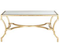 Safavieh Mesa Decorativa Glam con Patas de Hierro, en Oro y Transparente, 51 x 94 x 43.18 Pulgadas