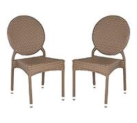 Safavieh Sillas de Comedor de Mimbre para Exteriores, Juego de 2, Color marrón