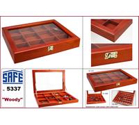 SAFE-5337-Holzsammelvitrinen-Woody-12-Fächer-82x85x20mm-Maße-395x305x47mm