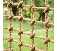 Safe Kids & Pets - Red anticaída duradera de cuerda de cáñamo para parques infantiles al aire libre, yute, soporte para escalada de pájaros, puente colgante desmontable