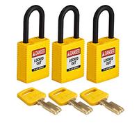 SafeKey Lockout Candado Nylon Amarillo 3,8 cm Plástico Shkl, Pack de 3