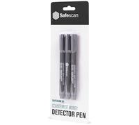 Safescan 30 - Detector de Billetes Falsos Pack de 3 Bolígrafos, Comprobador Detector de Billetes Falsos, Verificación Inmediata, Recambio, Repuesto - 111-0379