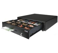 Safescan LD-4141 Cajón portamonedas uso ocasional para el efectivo - Caja registradora con 4 apartados para billetes y 8 para monedas - Caja dinero conexión RJ-12 - Cajón portamonedas 41x41,5x11,5 cm