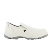 SAFETY JOGGER Zueco Steel Toe Safety S2 - X0500 - Zapato de Trabajo Profesional para Hombre o Mujer en Piel, sin Cordones, Ideal para la Cocina o la Industria alimentaria, Blanco, 35 EU