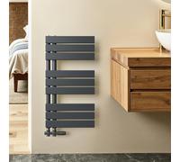 S'AFIELINA Radiador de diseño para baño, radiador toallero Agua calefaccion Antracita, Conexión Central,762x400mm, radiador para baño, secador de Toallas,360 vatios（Válvula no incluida）