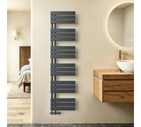 S'AFIELINA Radiador de diseño para baño, radiador toallero Agua calefaccion Antracita, Conexión Central,1599x400mm, radiador para baño, secador de Toallas, 718 vatios（Válvula no incluida）