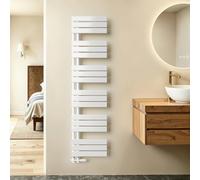 S'AFIELINA Radiador Toallero de Agua 1599x400 mm, 684 W, Blanco | Radiador para Baño con Conexión Central, Calefacción por Agua, Acero Vertical para Secar Toallas (Sin Válvula)