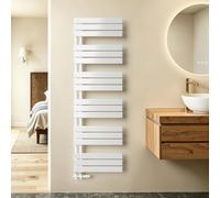 S'AFIELINA Radiador Toallero de Agua 1599x500 mm, 794 W, Blanco | Radiador para Baño con Conexión Central, Calefacción por Agua, Acero Vertical para Secar Toallas (Sin Válvula)