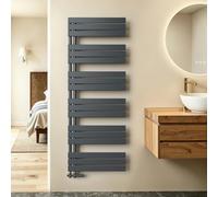 S'AFIELINA Radiador Toallero de Agua 1599x600 mm, 1005 W, Antracita | Radiador para Baño con Conexión Central, Calefacción por Agua, Acero Vertical para Secar Toallas (Sin Válvula)