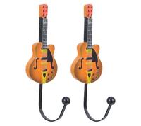 SAFIGLE 2 Piezas Colgador de Guitarra para Pared de Resina Amarilla Diseño Vintage y Estética Moderna, Gancho Adhesivo Adecuado para Balcón Exterior y Dormitorios