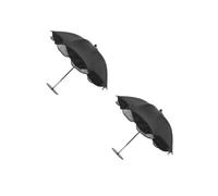 SAFIGLE 2 Piezas Mini Sombrilla de Mesa Negra con Base Redonda 65cm para