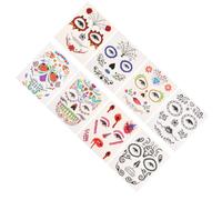 SAFIGLE 8 Hojas Pegatinas Faciales para Halloween Efectos Realistas y Papel Transfer Adultos en Fiestas y Juegos de Rol Varios estilos