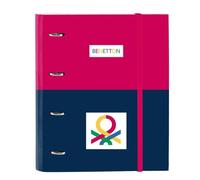 Safta BENETTON CHERRY - Carpeta 4 Anillas de 35 cm con 100 Hojas A4, Ideal para Niños de Diferentes Edades, Cómoda y Versátil, Calidad y Resistencia, 27x3.5x32 cm