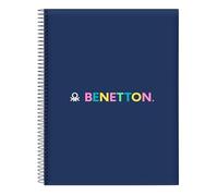 Safta BENETTON COOL - Cuaderno 120 Hojas, Tapas Duras, Ideal para Niños de Diferentes Edades, Cómodo y Versátil, Calidad y Resistencia, 21.5x31 cm, Color Azul Marino