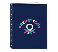 Safta Carpeta archivador BENETTON Drop Folio 4 anillas 25 mm Multicolor 26.5x33 cm