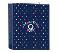 Safta BENETTON DROP - Carpeta Folio 4 Anillas, Ideal para Niños de Diferentes Edades, Cómoda y Versátil, Calidad y Resistencia, 27x6x33 cm