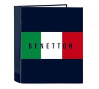 Safta BENETTON FLAG - Carpeta Folio 4 Anillas, Ideal para Niños de Diferentes Edades, Cómoda y Versátil, Calidad y Resistencia, 27x6x33 cm