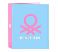 Safta Carpeta Archivador BENETTON Spring Folio 4 anillas 40 mm Celeste 27x6x33 cm