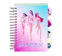 Safta | Bloc de Notas A6 K-Pop Demon Hunters Stationery, Cuaderno Escolar con Tapas Duras y Espiral, 80 Hojas 80 g/m², 4 Separadores Interiores, Papelería Vuelta al Cole, Medidas 10,5x14,8 cm