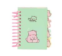 Safta | Bloc de Notas A7 Pembe The Pink Cat, Cuaderno Escolar con Tapas Duras y Espiral Rosa, 80 Hojas 80 g/m², 4 Separadores Interiores, Papelería Vuelta al Cole Infantil, Medidas 7,4x10,5 cm