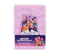 Safta | Bloc de Notas Fluffy K-Pop Demon Hunters Energy, Libreta Escolar con Tapas de Pelo Suave, Diseño Rosa Lila con Ilustración Frontal, Hojas Decoradas, Medidas 21x14,8 cm