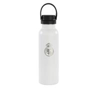 SAFTA | Botella Termo 600 ml Real Madrid 1ª Equipación 24/25, Acero Inoxidable Doble Pared con Aislamiento, Mantiene 12 h Caliente y 24 h Frío, Base de Silicona, Asa Superior, Medidas 7,3x7,3x25 cm