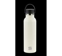 SAFTA | Botella Termo 600 ml Safta Blanco, Acero Inoxidable Doble Pared con Aislamiento, Mantiene 12 h Caliente y 24 h Frío, Base de Silicona Antideslizante, Asa Superior, Medidas 7,3x7,3x25 cm