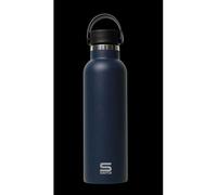 SAFTA | Botella Termo 600 ml Safta Marino, Acero Inoxidable Doble Pared con Aislamiento, Base de Silicona Antideslizante, Asa Superior, Mantiene 12 h Caliente y 24 h Frío, Medidas 7,3x7,3x25 cm